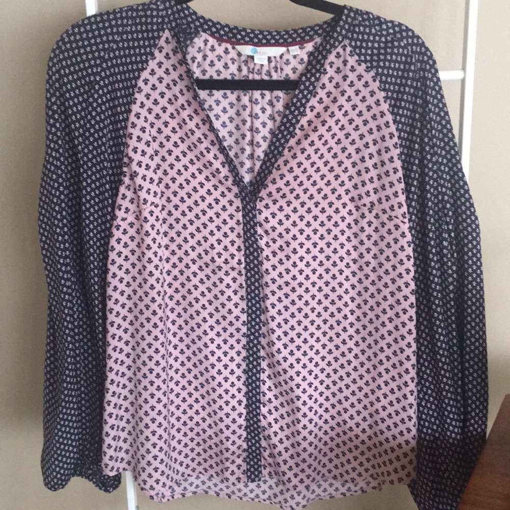 Boden Pink and Blue Printed Blouse